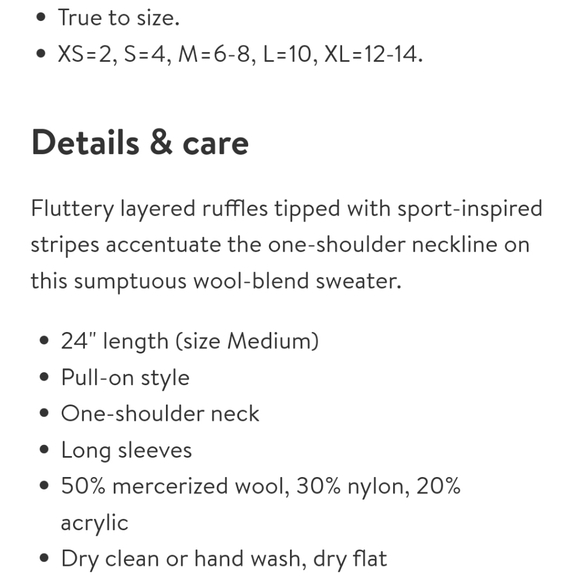 Nwt Frame Denim Ruffle One Shoulder Wool Blend Asymmetrical Sweater - Picture 5 of 16